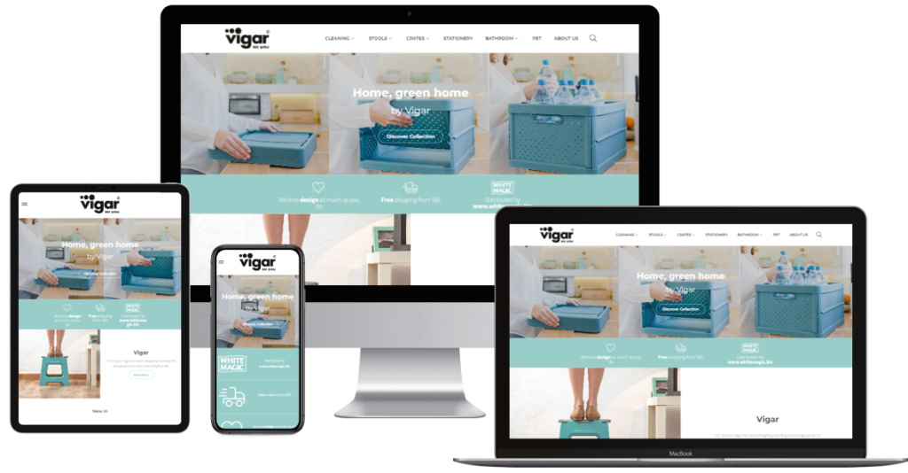 Example of web design across multiple screen sizes